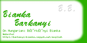 bianka barkanyi business card